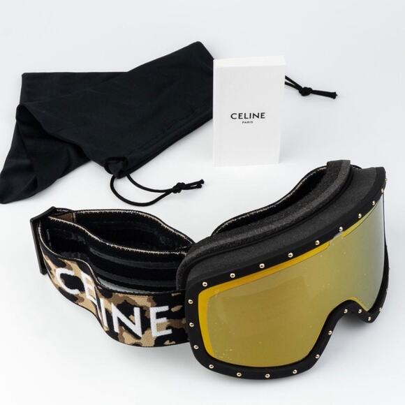 New! Celine Ski Mask C40196U 99C, Gold Mirror, Authentic main image 12